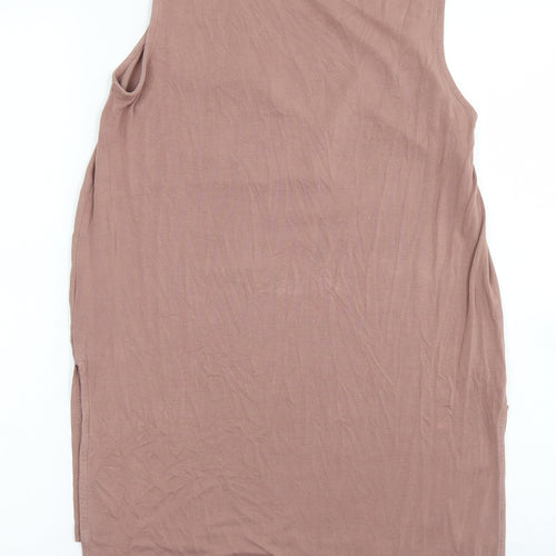 Peacocks Womens Brown  Polyester Basic Tank Size 8 Round Neck