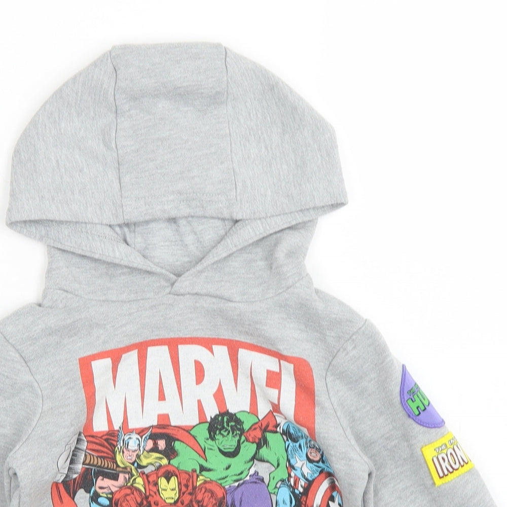 Marvel Boys Grey  Polyester Pullover Hoodie Size 4-5 Years   - Marvel Avengers
