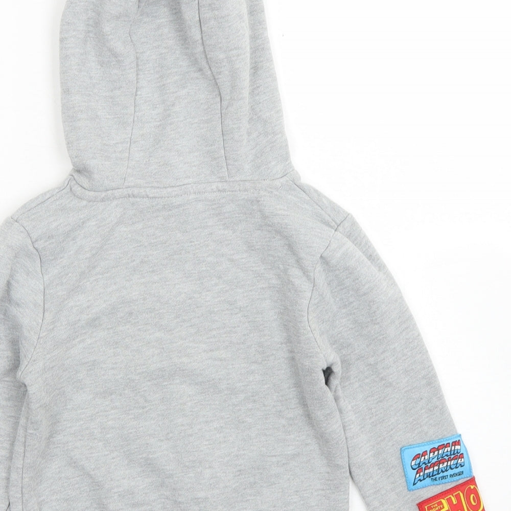 Marvel Boys Grey  Polyester Pullover Hoodie Size 4-5 Years   - Marvel Avengers