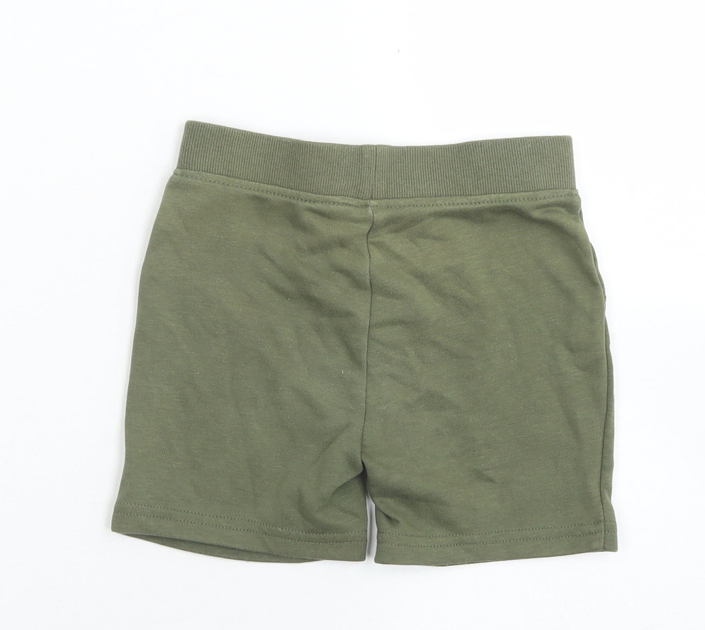 Primark Boys Green  Cotton Sweat Shorts Size 2-3 Years  Regular Drawstring