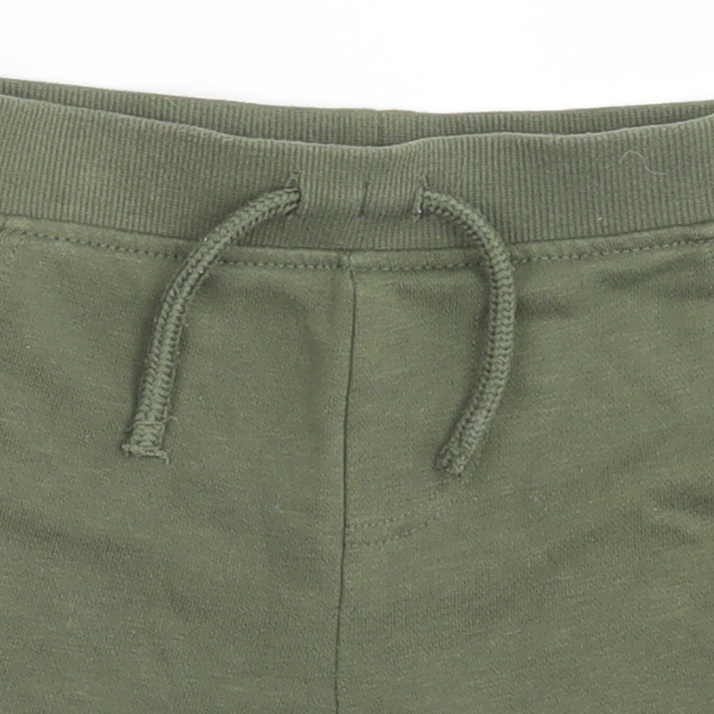 Primark Boys Green  Cotton Sweat Shorts Size 2-3 Years  Regular Drawstring