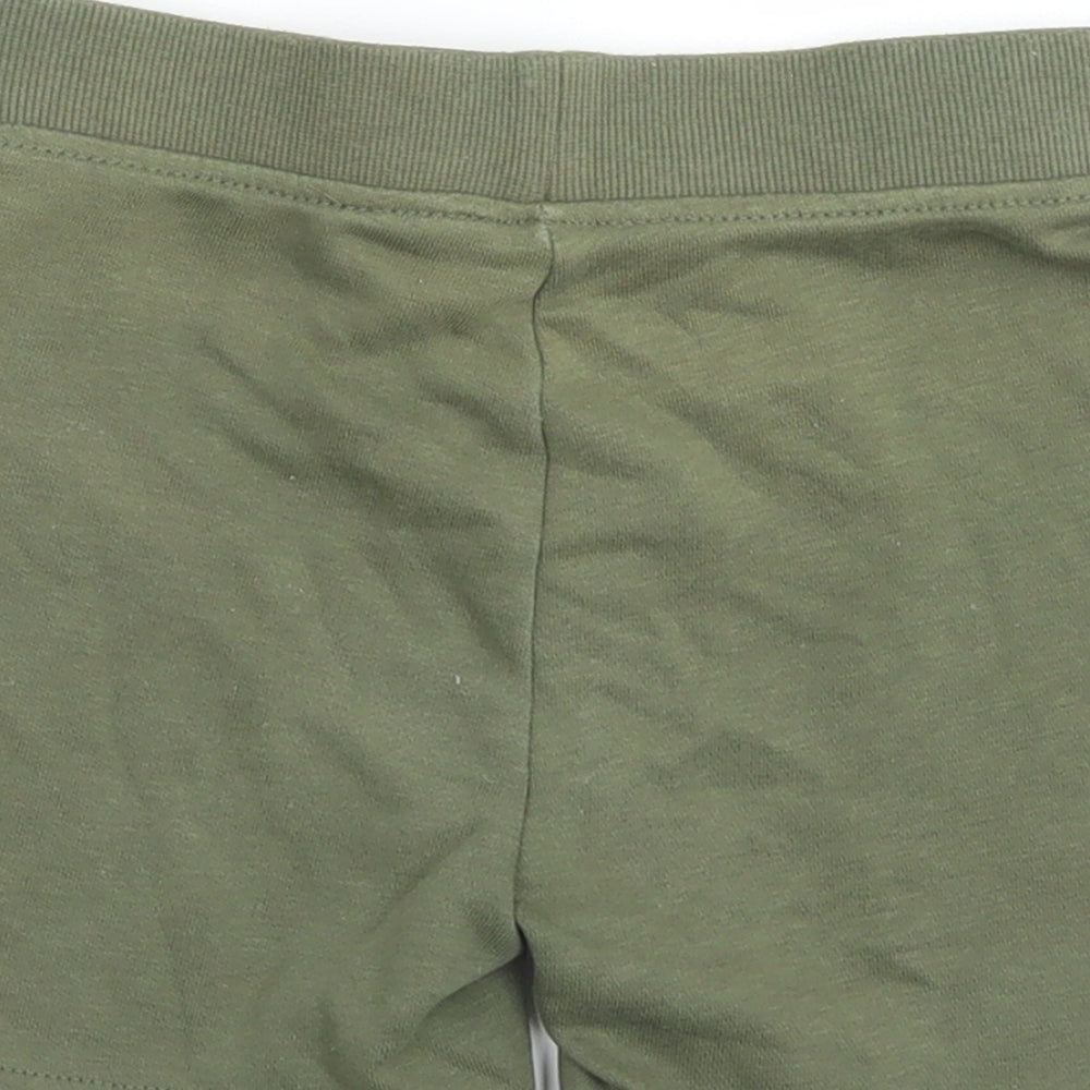Primark Boys Green  Cotton Sweat Shorts Size 2-3 Years  Regular Drawstring
