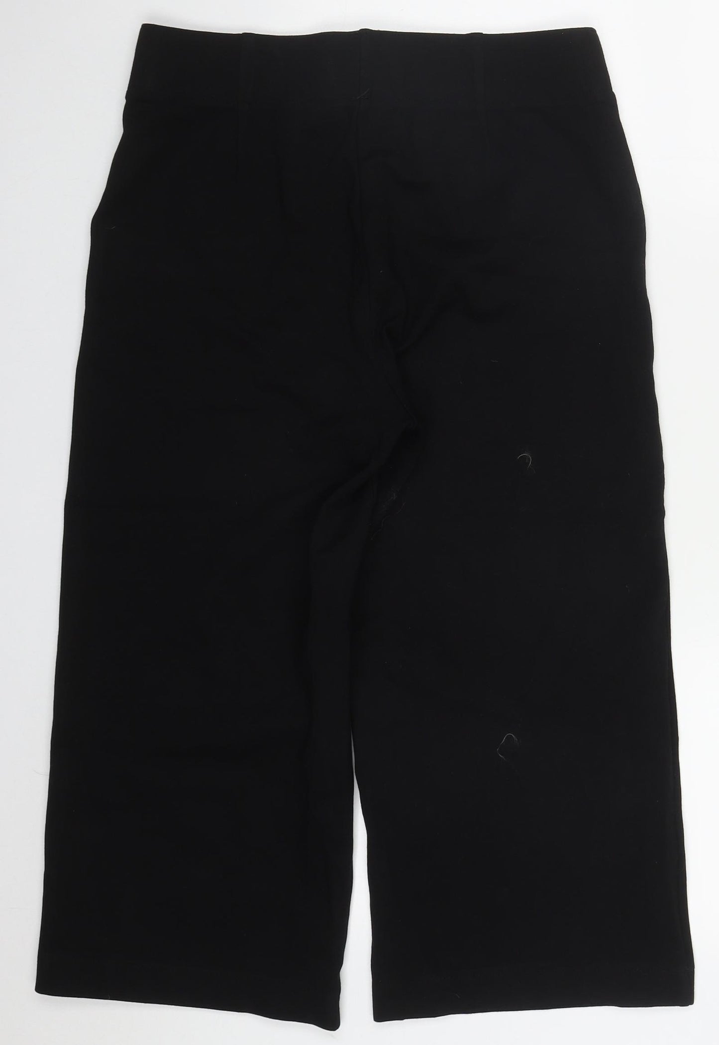 NEXT Womens Black  Viscose Cropped Trousers Size 14 L21 in Regular