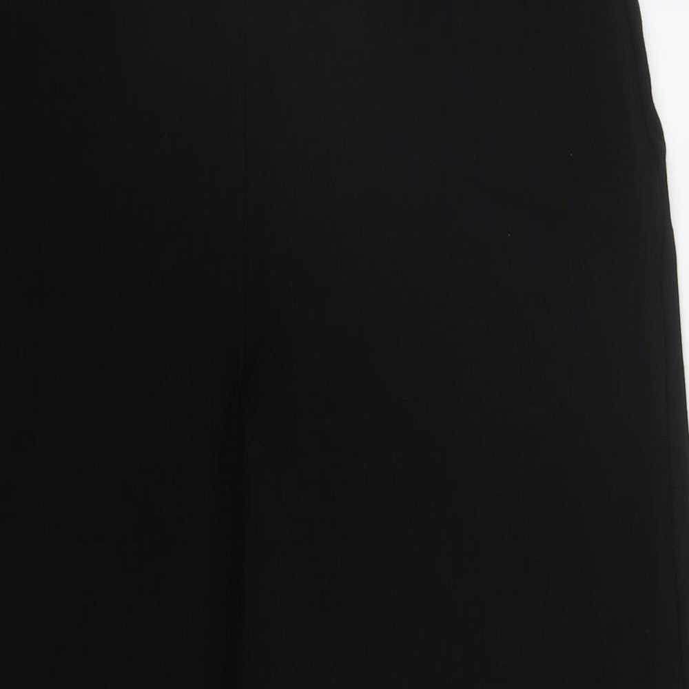 NEXT Womens Black  Viscose Cropped Trousers Size 14 L21 in Regular