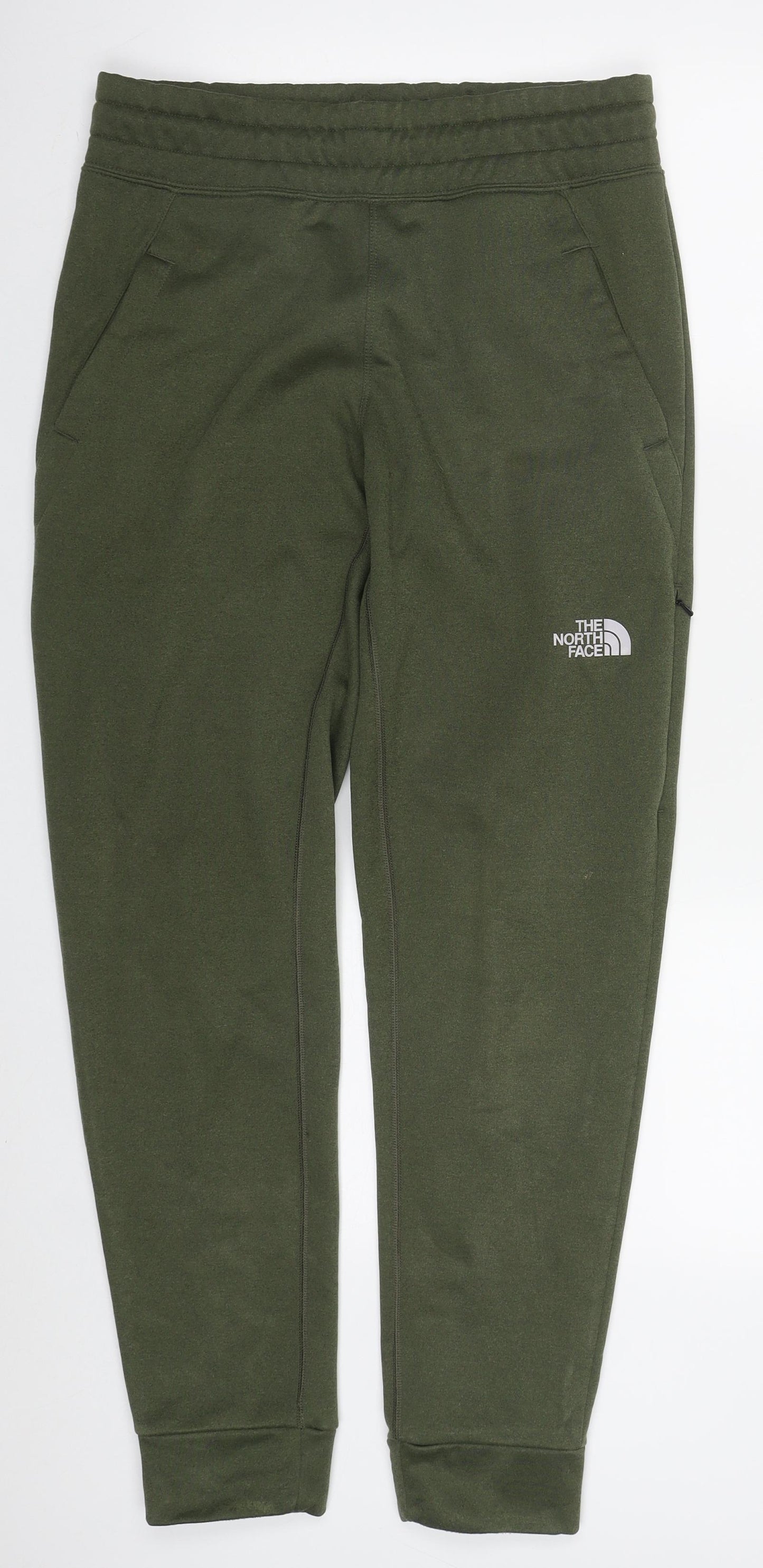 The North Face Mens Green  Polyester Sweatpants Trousers Size S L30 in Regular Drawstring