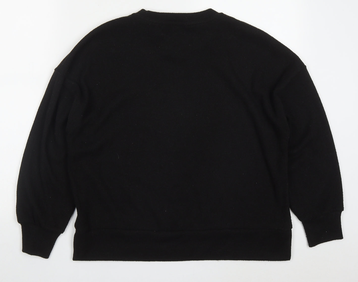 F&F Womens Black Round Neck  Polyester Pullover Jumper Size 12   - Star