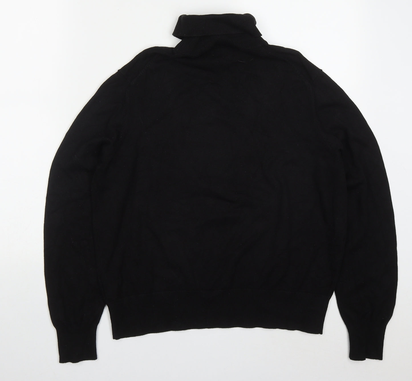 H&M Womens Black Roll Neck  Viscose Pullover Jumper Size L