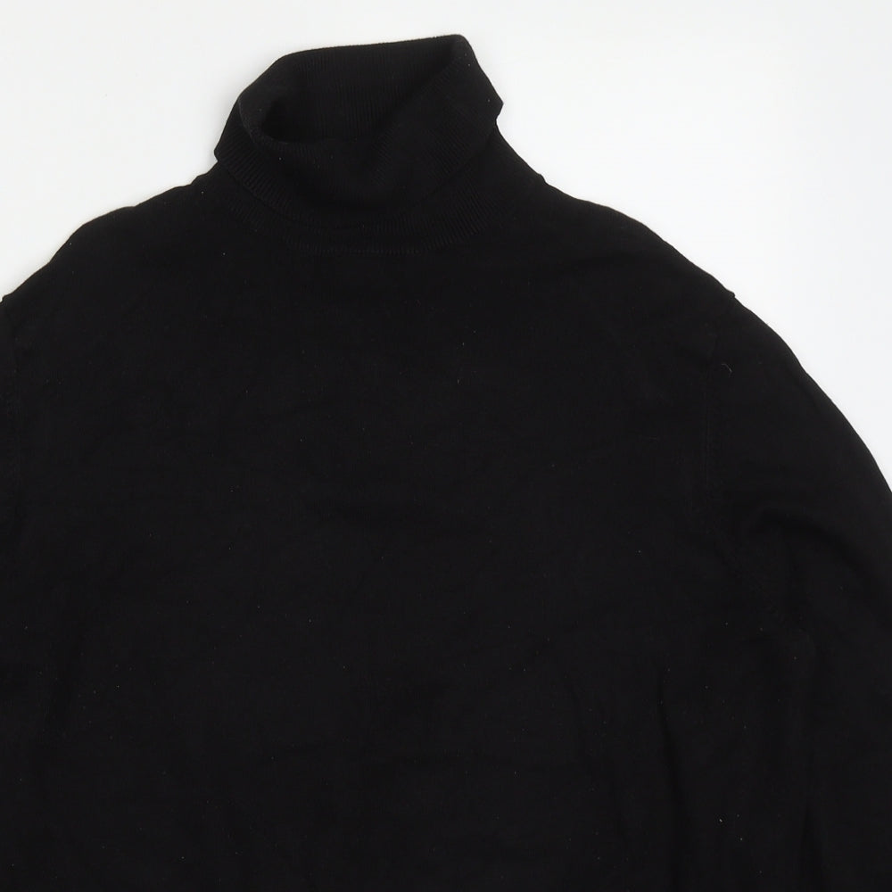 H&M Womens Black Roll Neck  Viscose Pullover Jumper Size L