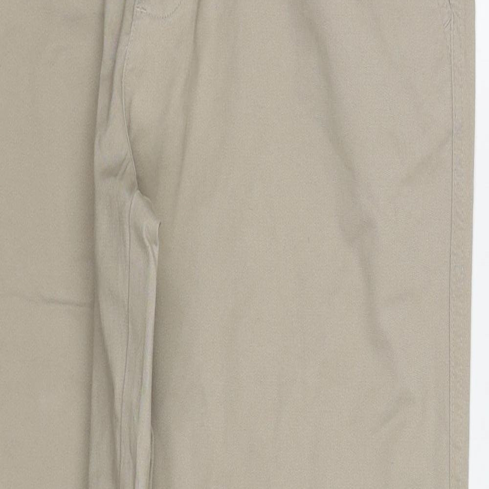 Easy Mens Beige  Cotton Trousers  Size 34 L29 in Regular Drawstring