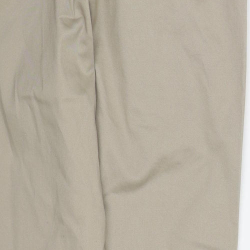 Easy Mens Beige  Cotton Trousers  Size 34 L29 in Regular Drawstring