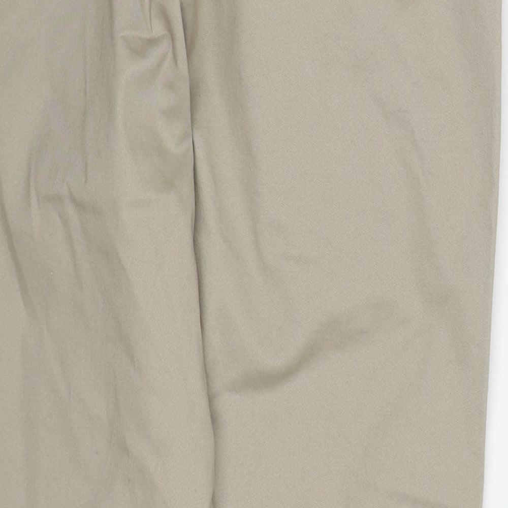 Easy Mens Beige  Cotton Trousers  Size 34 L29 in Regular Drawstring