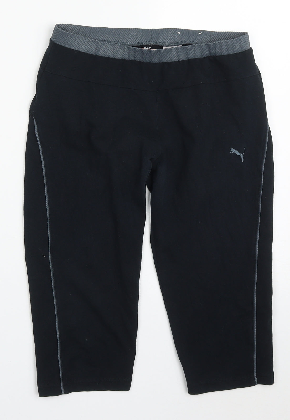 PUMA Womens Black  Cotton Cropped Leggings Size 14 L17 in Regular