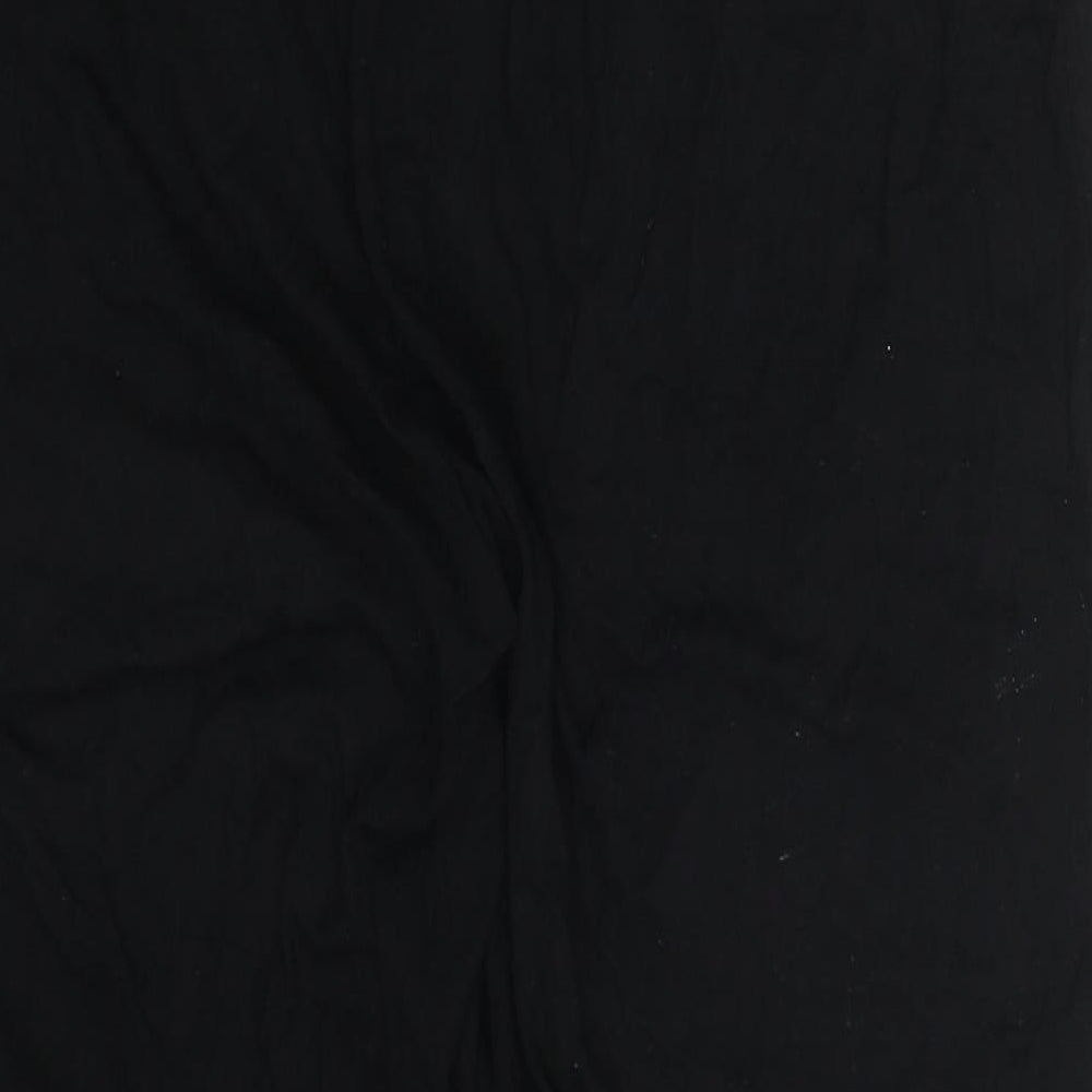 Peacocks Womens Black  Viscose Cropped Trousers Size 16 L21 in Regular Drawstring - Loungewear