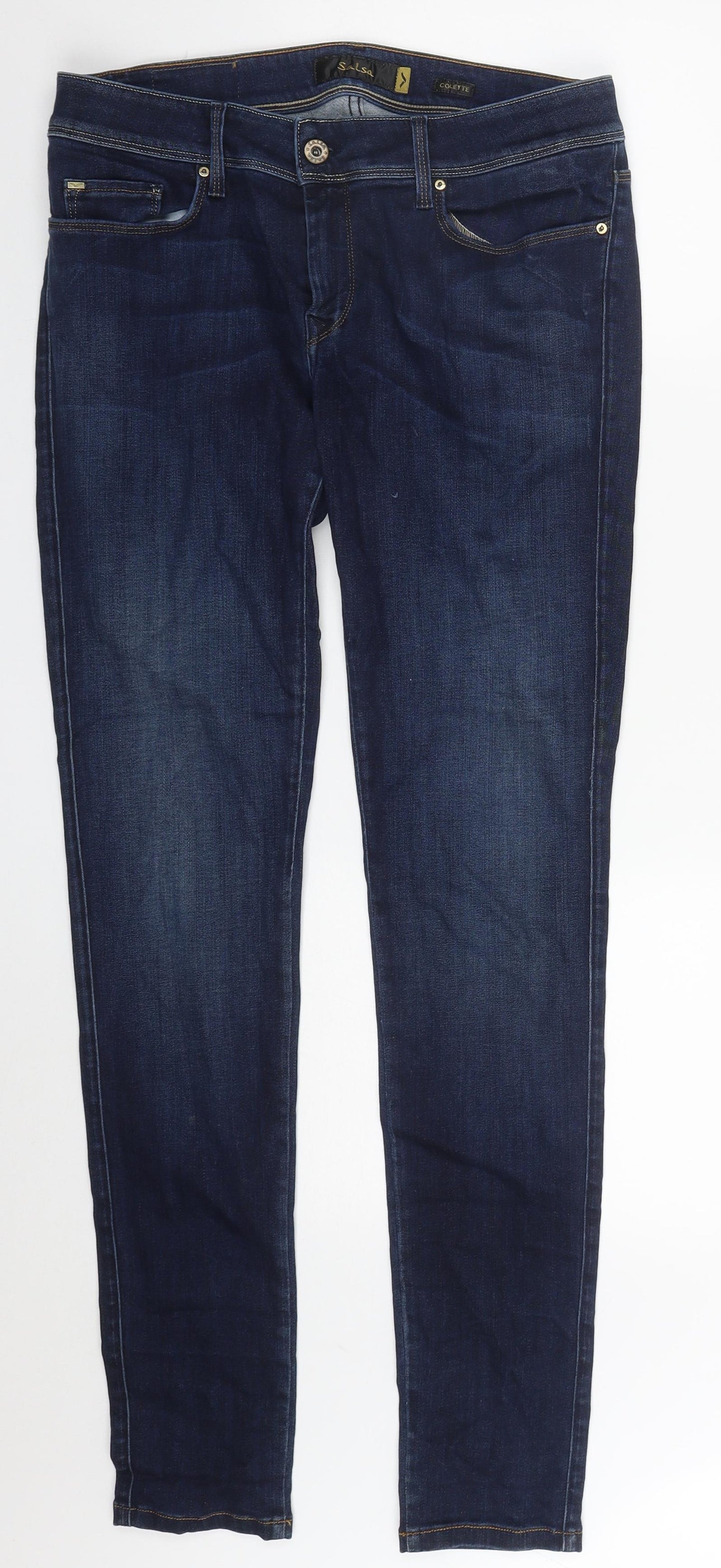 Salsa Womens Blue  Cotton Skinny Jeans Size 33 in L32 in Regular Button
