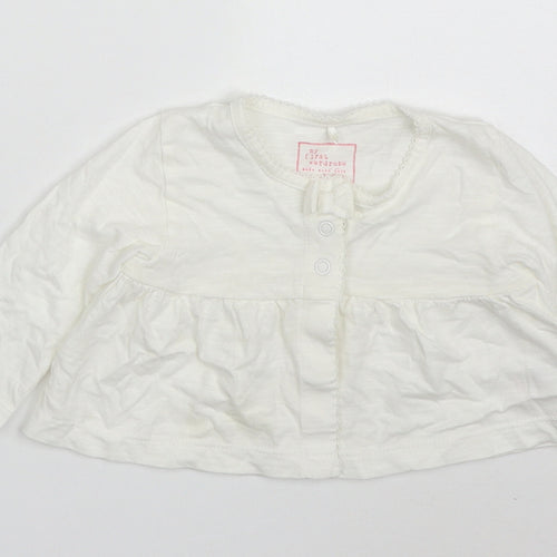 NEXT Girls Ivory  Cotton Cardigan Jumper Size 3-6 Months  Button