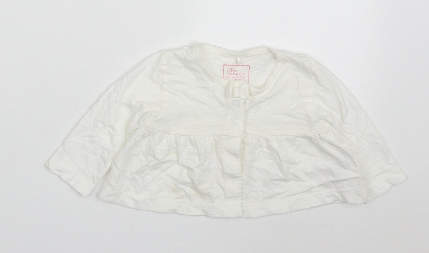 NEXT Girls Ivory  Cotton Cardigan Jumper Size 3-6 Months  Button