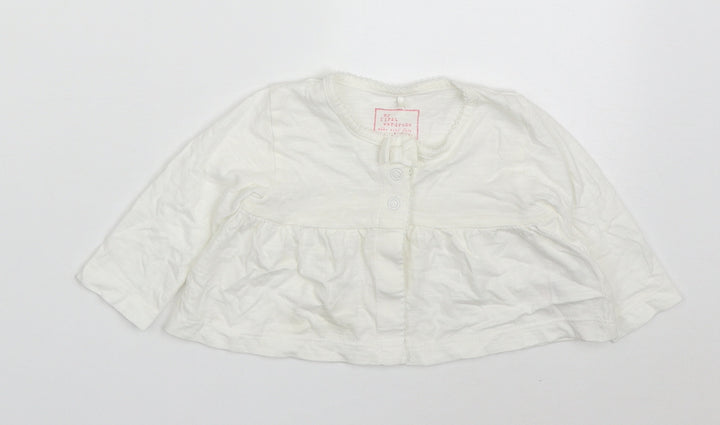 NEXT Girls Ivory  Cotton Cardigan Jumper Size 3-6 Months  Button