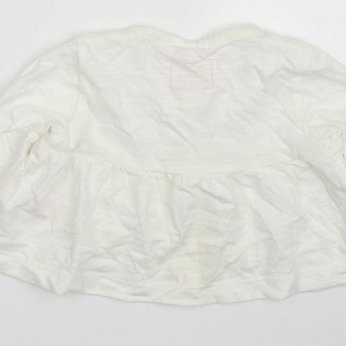 NEXT Girls Ivory  Cotton Cardigan Jumper Size 3-6 Months  Button
