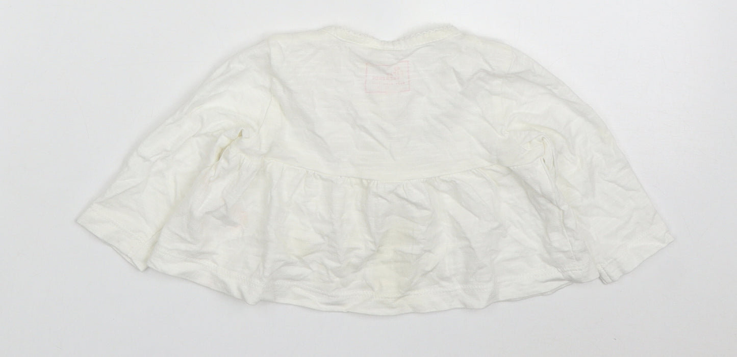 NEXT Girls Ivory  Cotton Cardigan Jumper Size 3-6 Months  Button