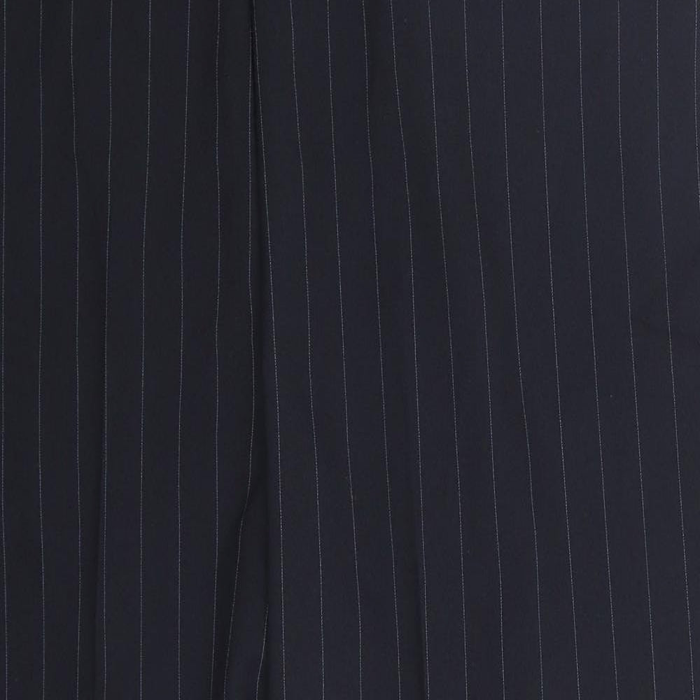 Bonmarché Womens Blue Striped Polyester Trousers  Size 16 L27 in Regular
