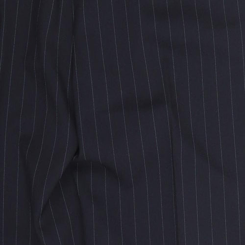 Bonmarché Womens Blue Striped Polyester Trousers  Size 16 L27 in Regular