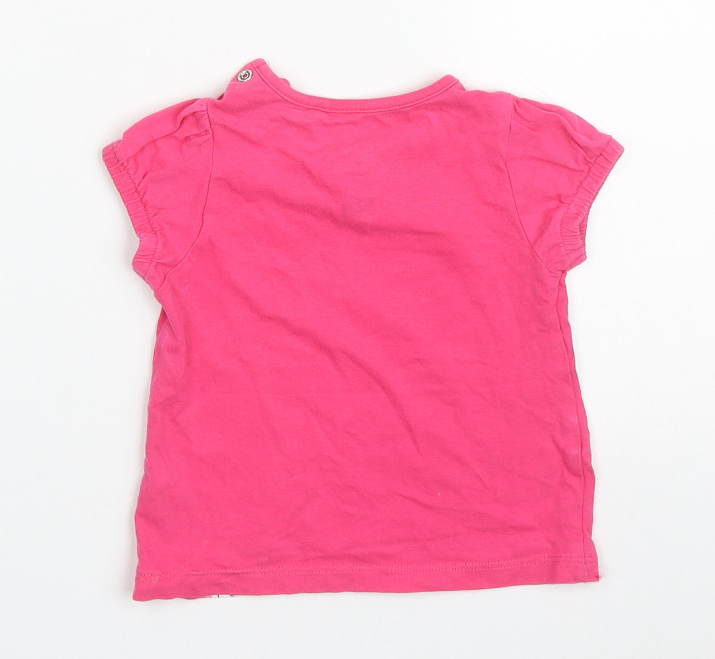 TU Girls Pink  Cotton Basic T-Shirt Size 6-9 Months Crew Neck Pullover - R is for Rabbit