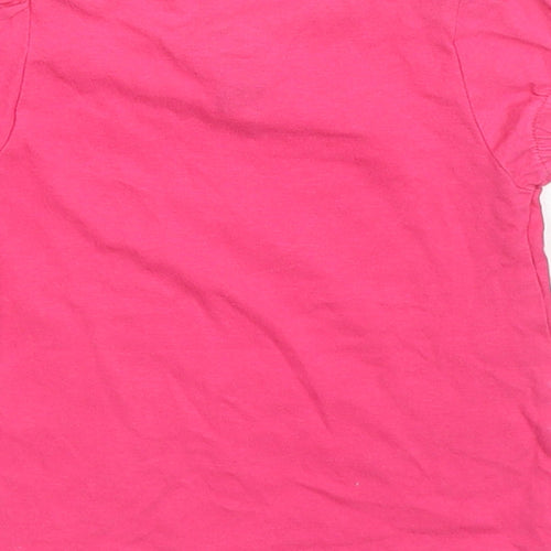 TU Girls Pink  Cotton Basic T-Shirt Size 6-9 Months Crew Neck Pullover - R is for Rabbit