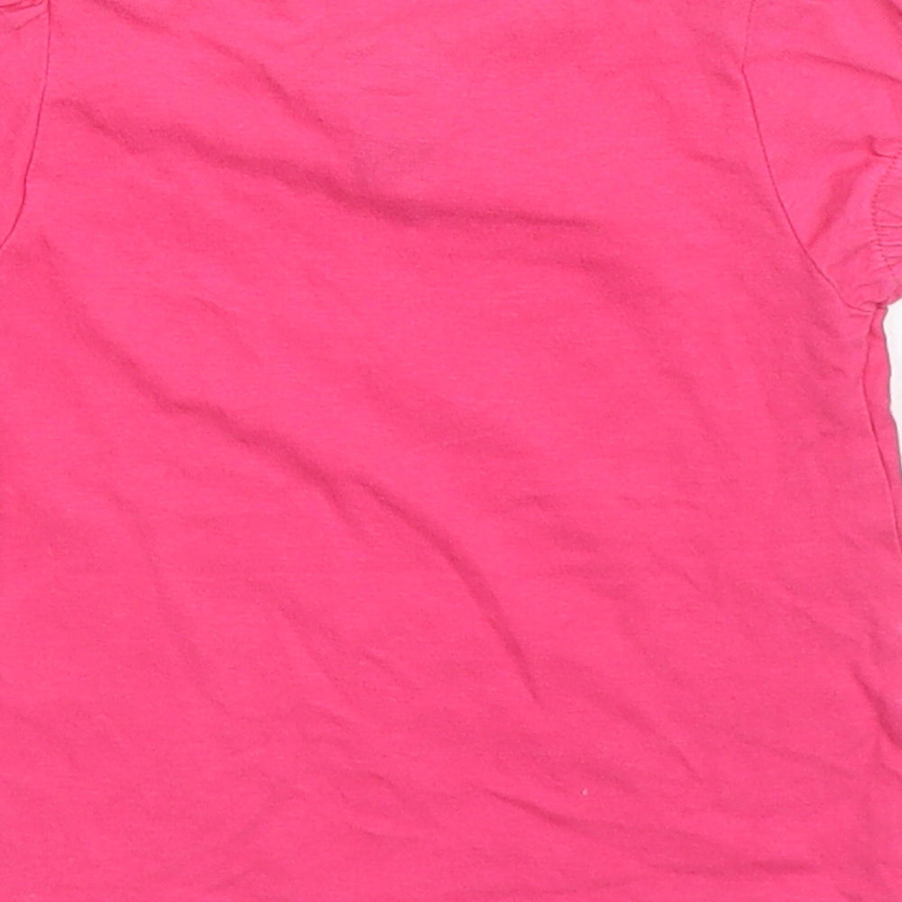 TU Girls Pink  Cotton Basic T-Shirt Size 6-9 Months Crew Neck Pullover - R is for Rabbit