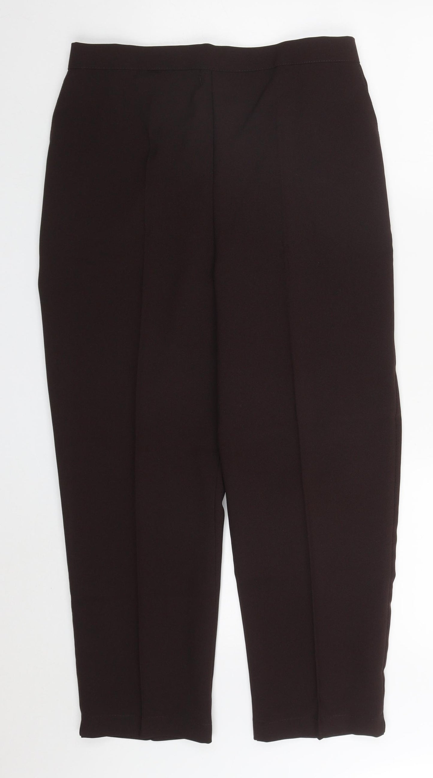 Emma Womens Brown  Polyester Trousers  Size 16 L25 in Regular