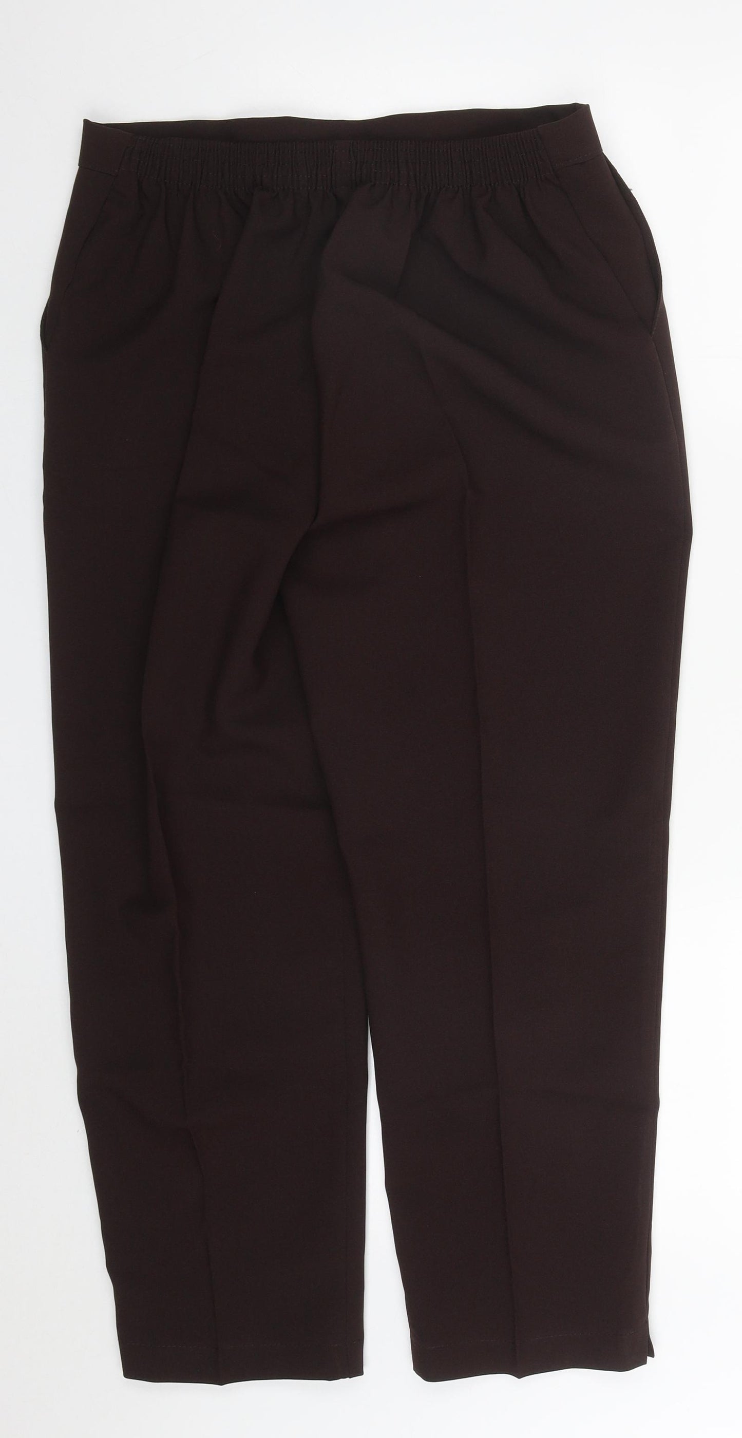 Emma Womens Brown  Polyester Trousers  Size 16 L25 in Regular