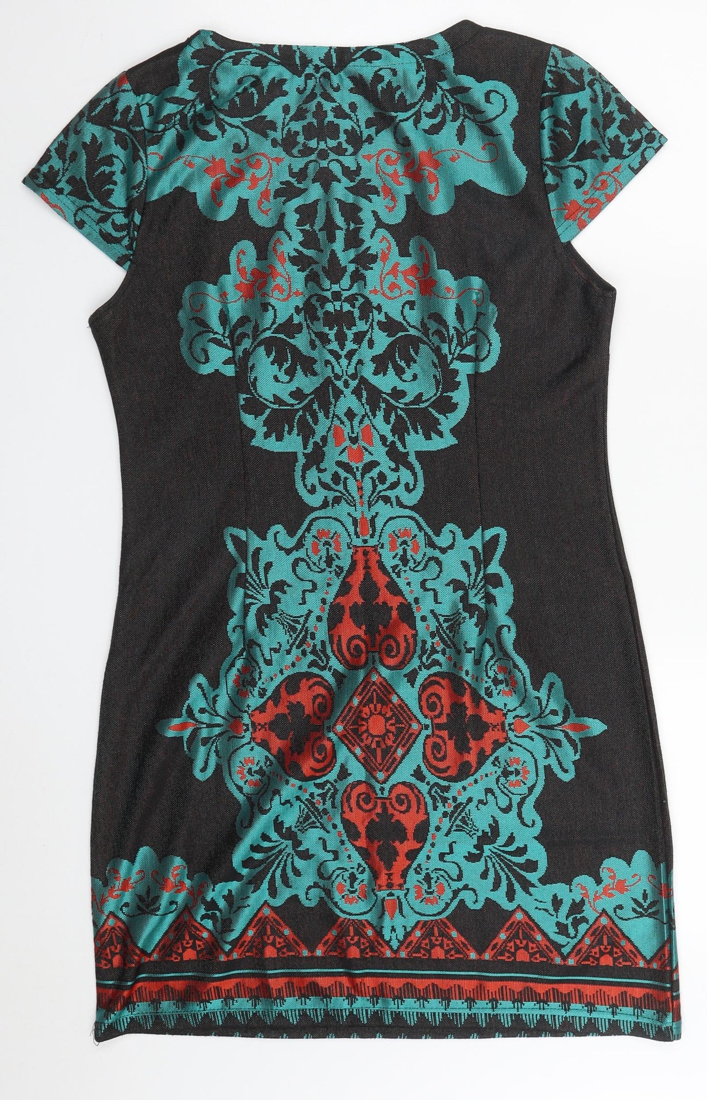 Izabel Womens Multicoloured Batik Polyester Mini  Size 14  Round Neck Zip