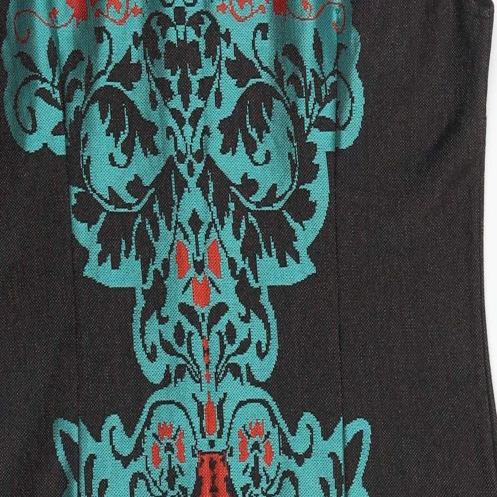 Izabel Womens Multicoloured Batik Polyester Mini  Size 14  Round Neck Zip