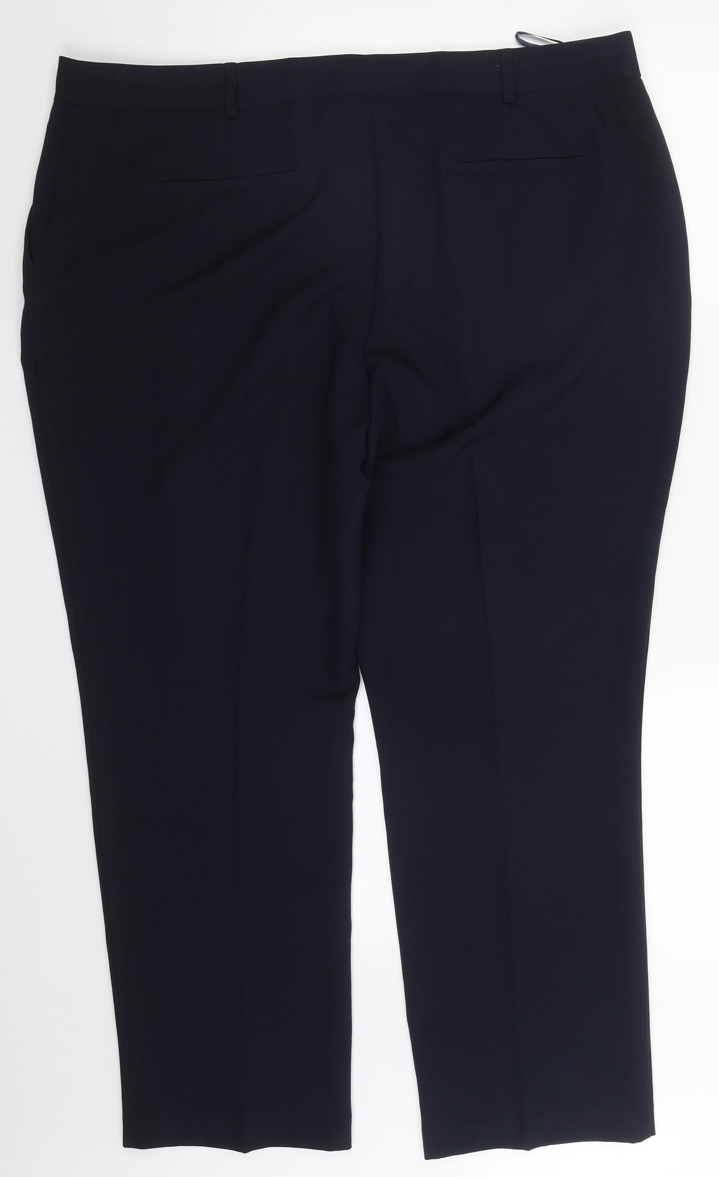 Dunnes Womens Blue  Polyester Trousers  Size 20 L28 in Regular Hook & Eye