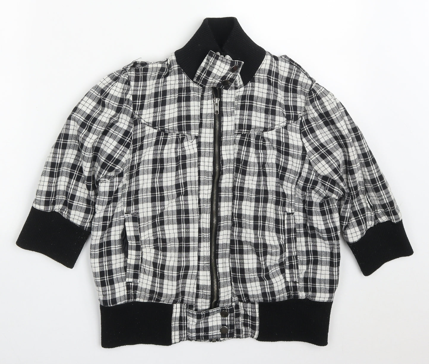 Denim Co Womens Grey Check  Jacket  Size 14  Zip