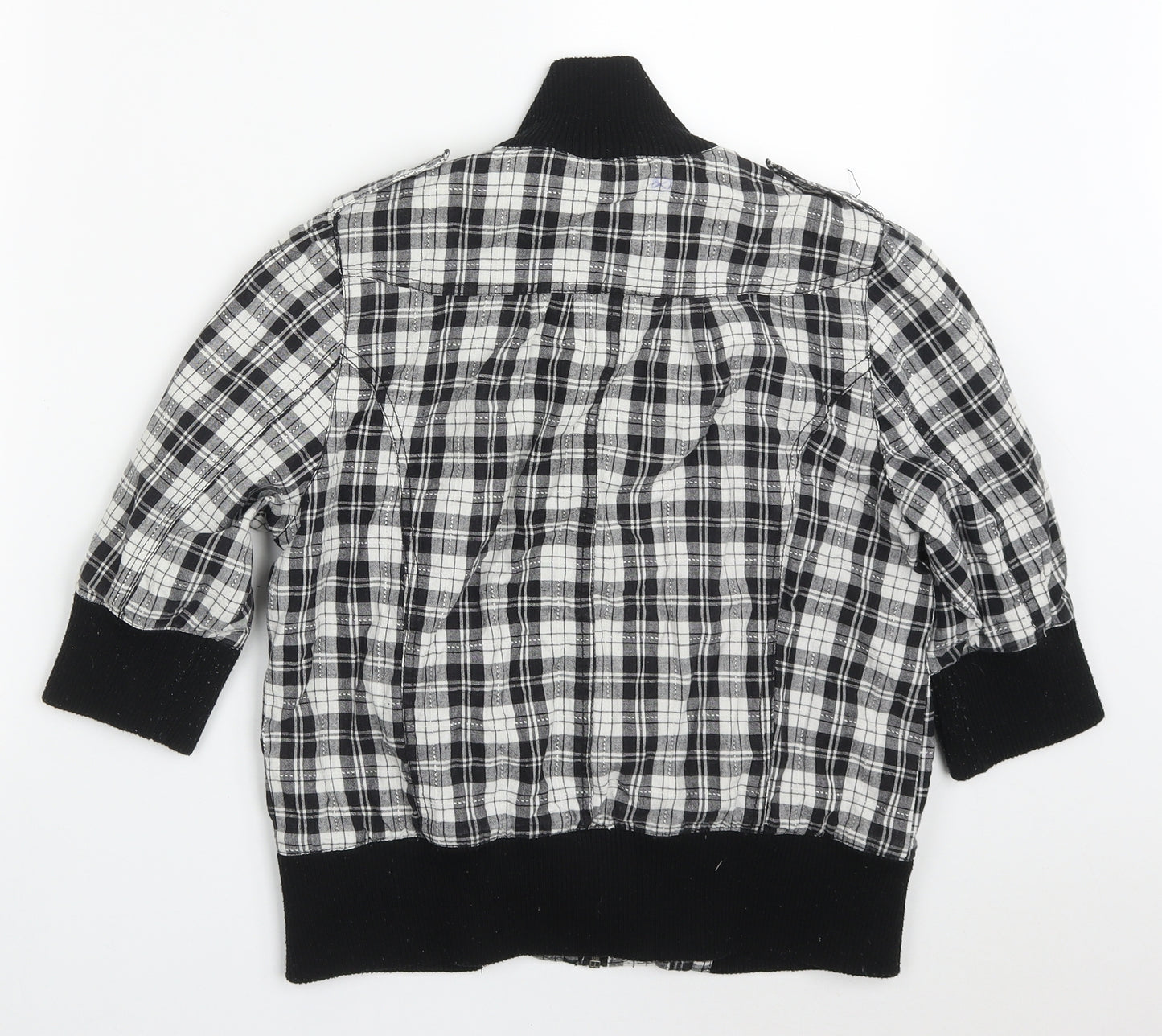 Denim Co Womens Grey Check  Jacket  Size 14  Zip