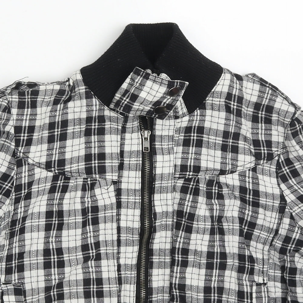 Denim Co Womens Grey Check  Jacket  Size 14  Zip
