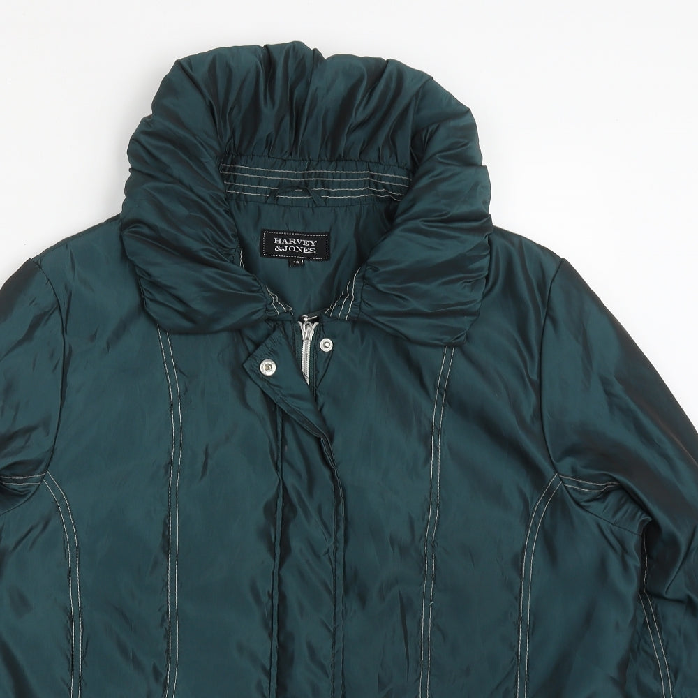 Harvey & Jones Womens Green   Jacket Coat Size 14  Zip