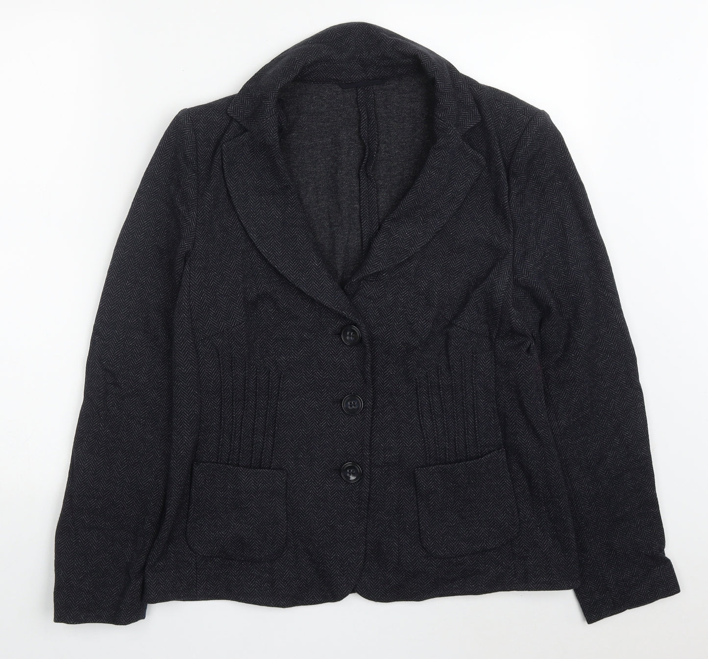 Basler Womens Blue Herringbone  Jacket  Size 16  Button
