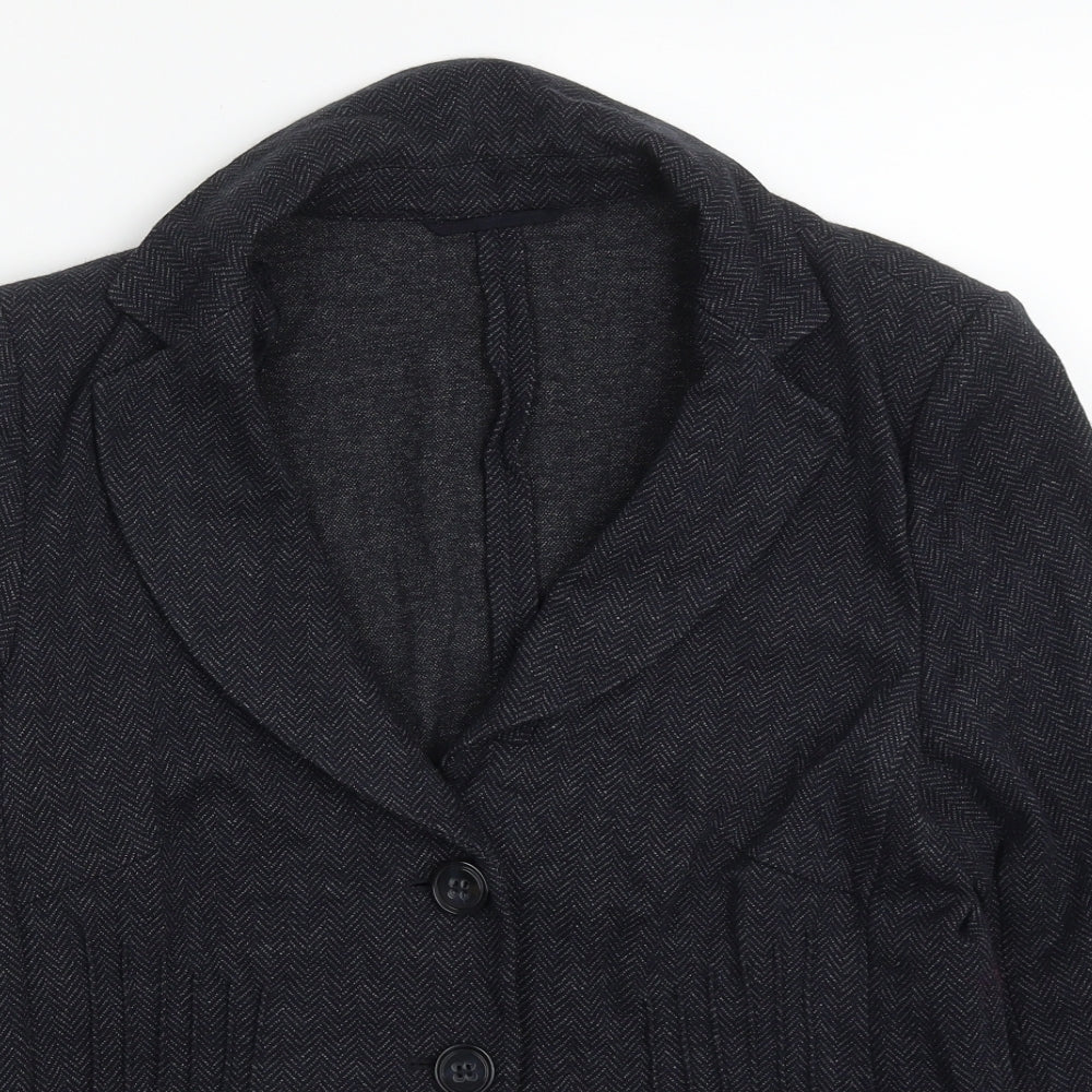 Basler Womens Blue Herringbone  Jacket  Size 16  Button