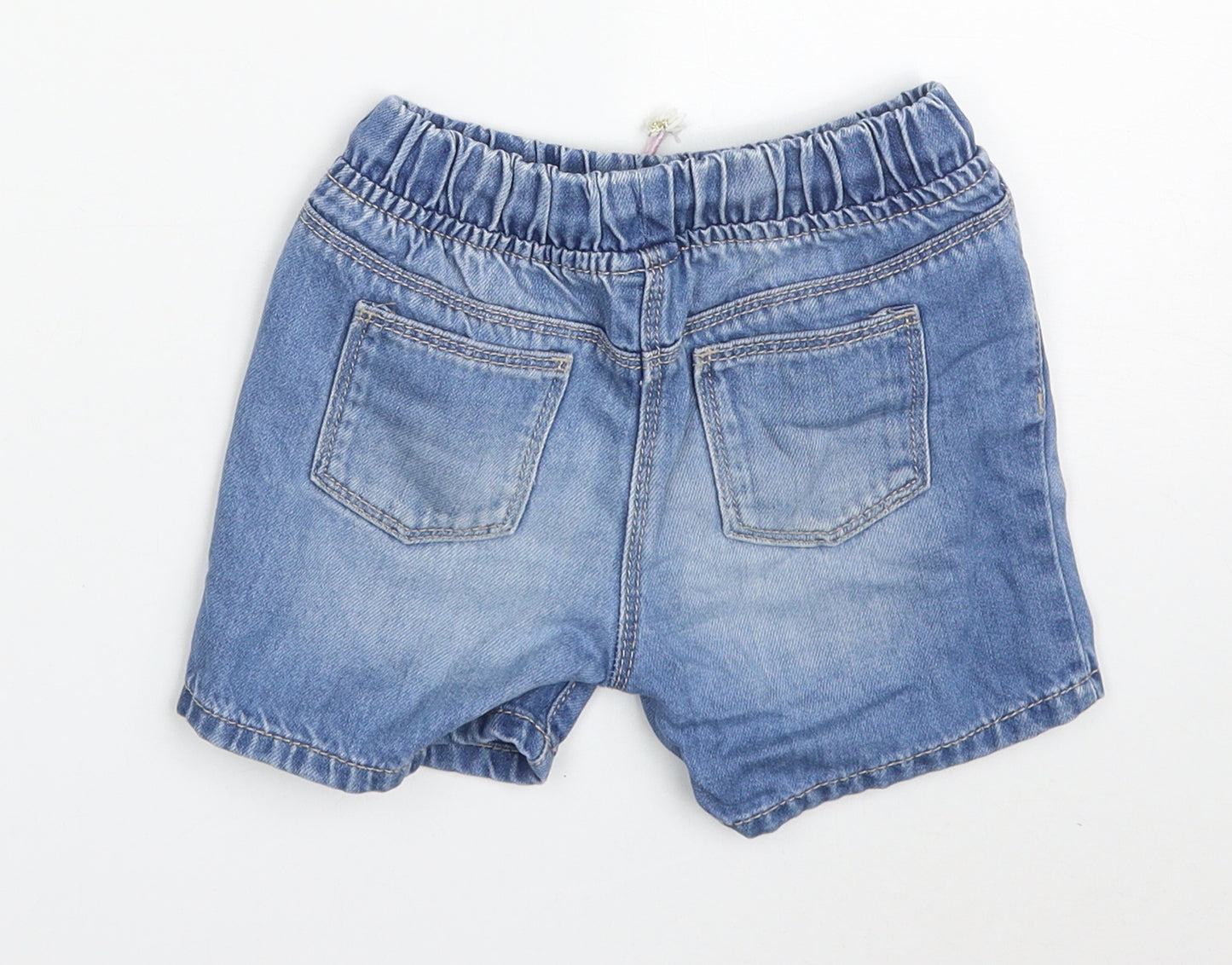 NEXT Girls Blue  Cotton Mom Shorts Size 3-4 Years  Regular Drawstring