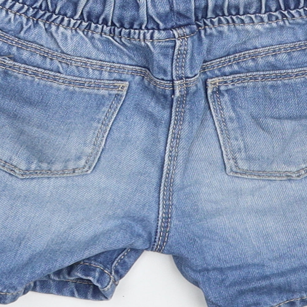 NEXT Girls Blue  Cotton Mom Shorts Size 3-4 Years  Regular Drawstring