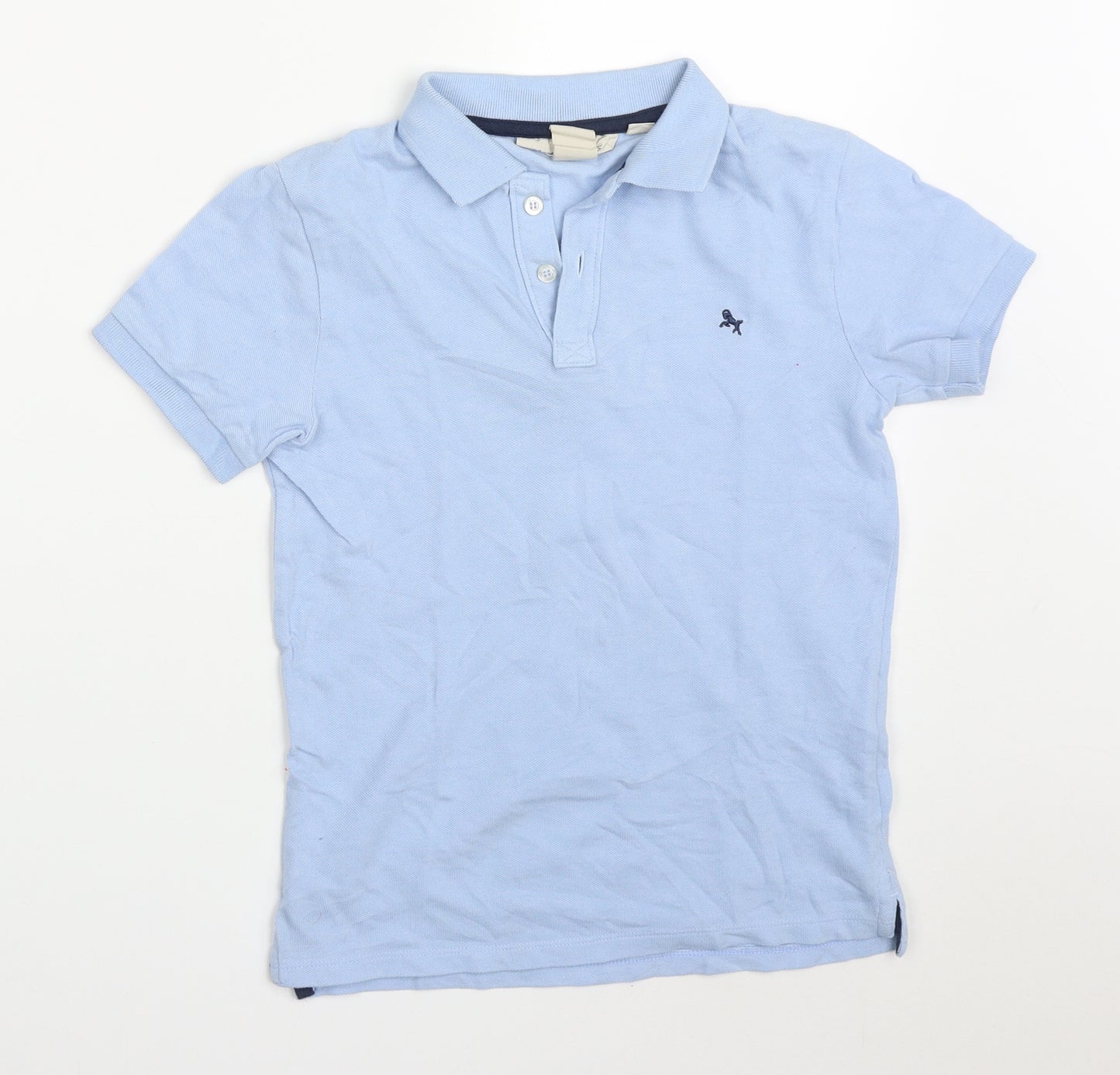 H&M Boys Blue  Cotton Basic Polo Size 9-10 Years Collared Pullover
