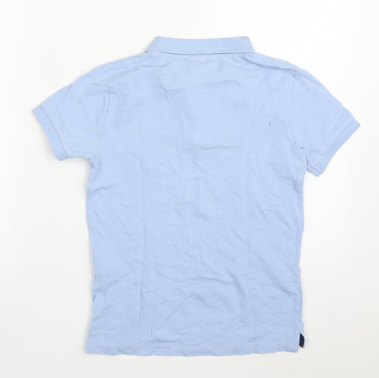 H&M Boys Blue  Cotton Basic Polo Size 9-10 Years Collared Pullover