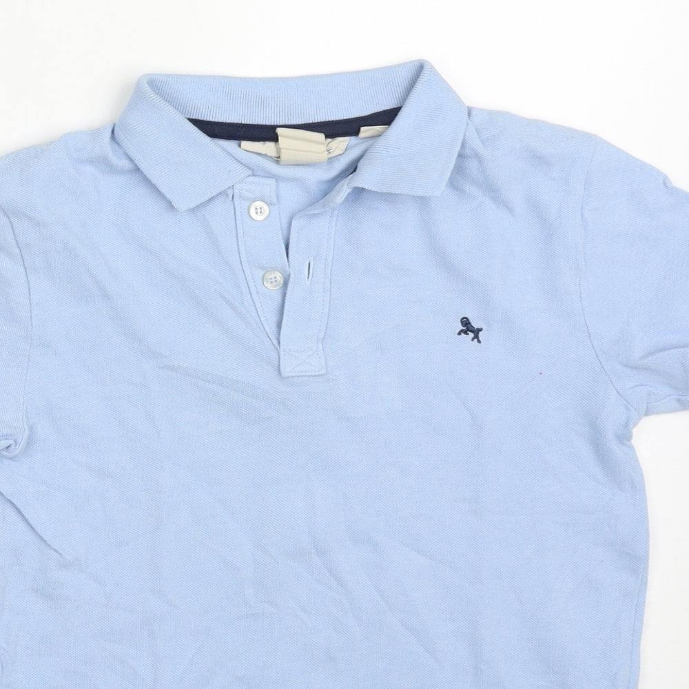 H&M Boys Blue  Cotton Basic Polo Size 9-10 Years Collared Pullover