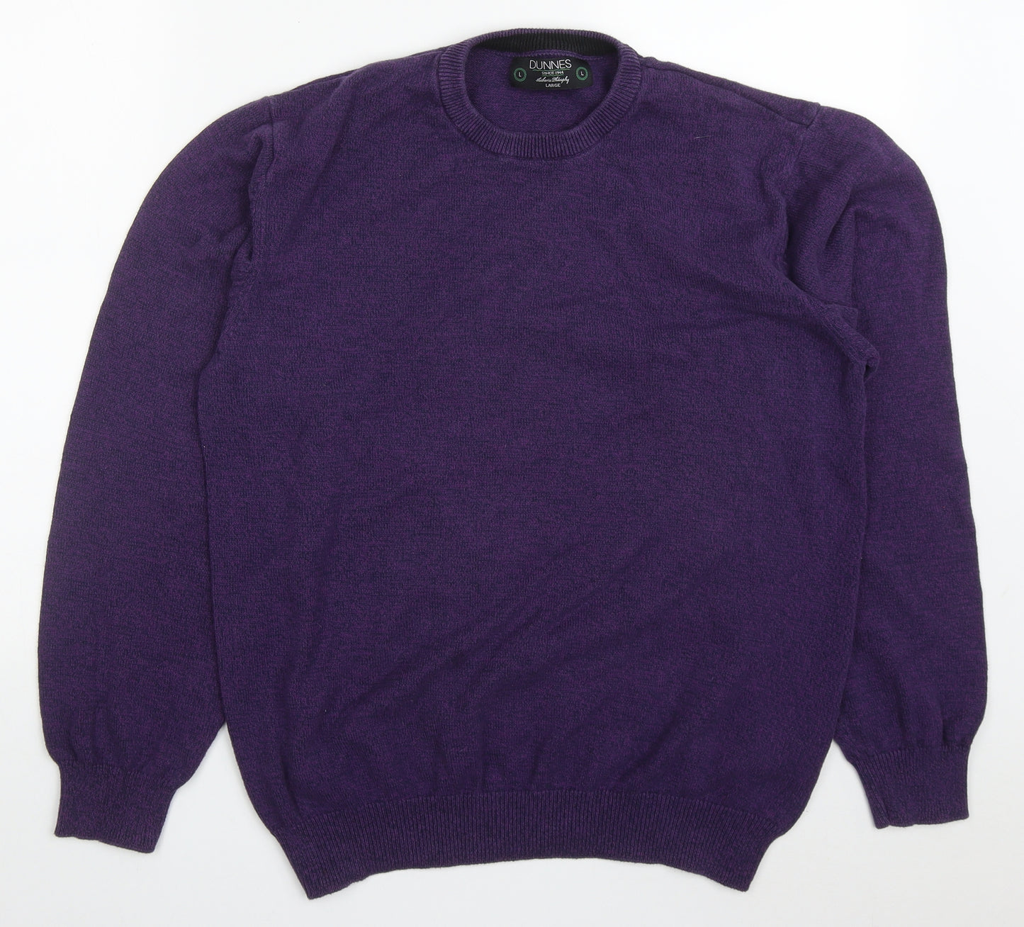 Dunnes Mens Purple Round Neck  Cotton Pullover Jumper Size L