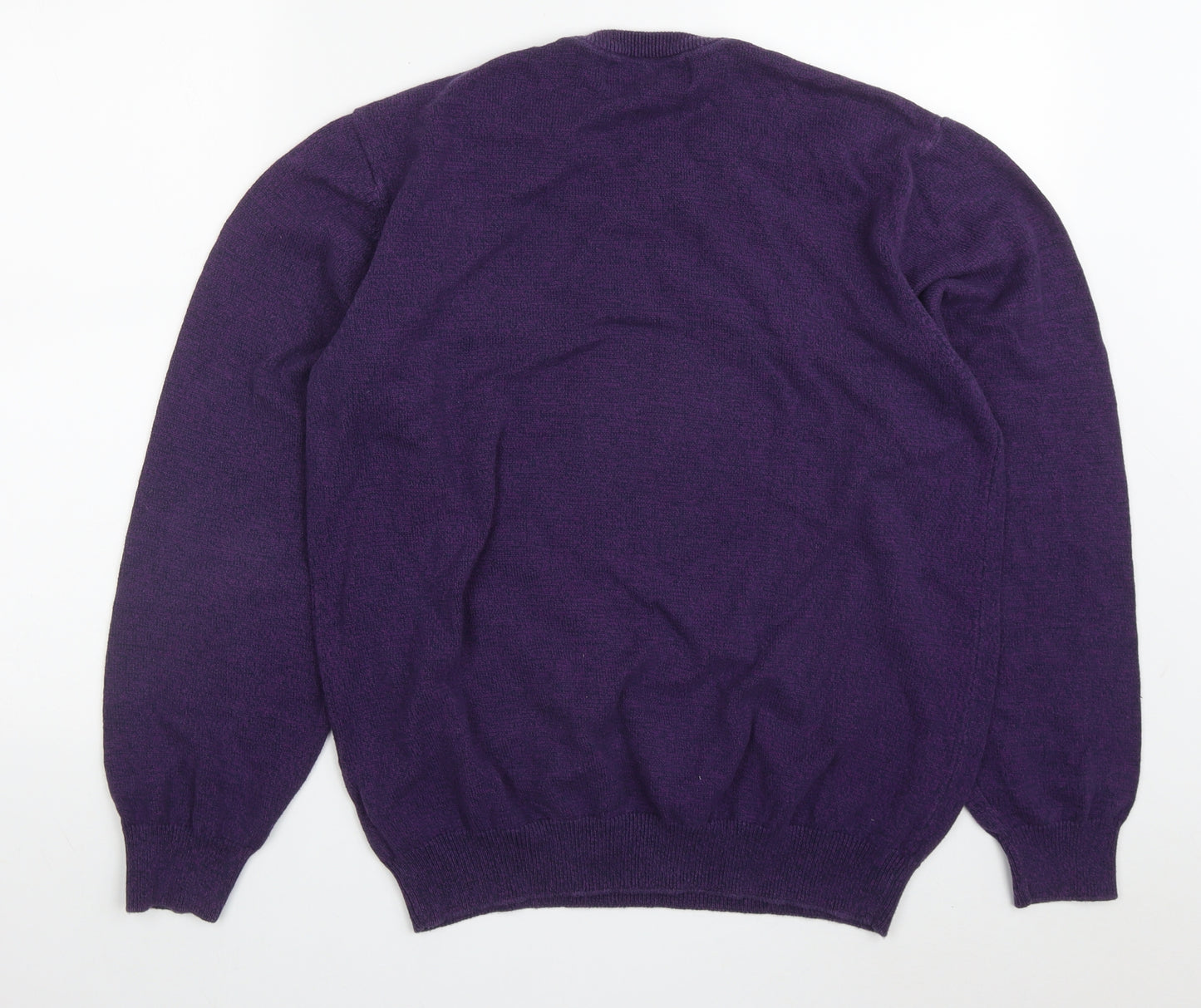 Dunnes Mens Purple Round Neck  Cotton Pullover Jumper Size L