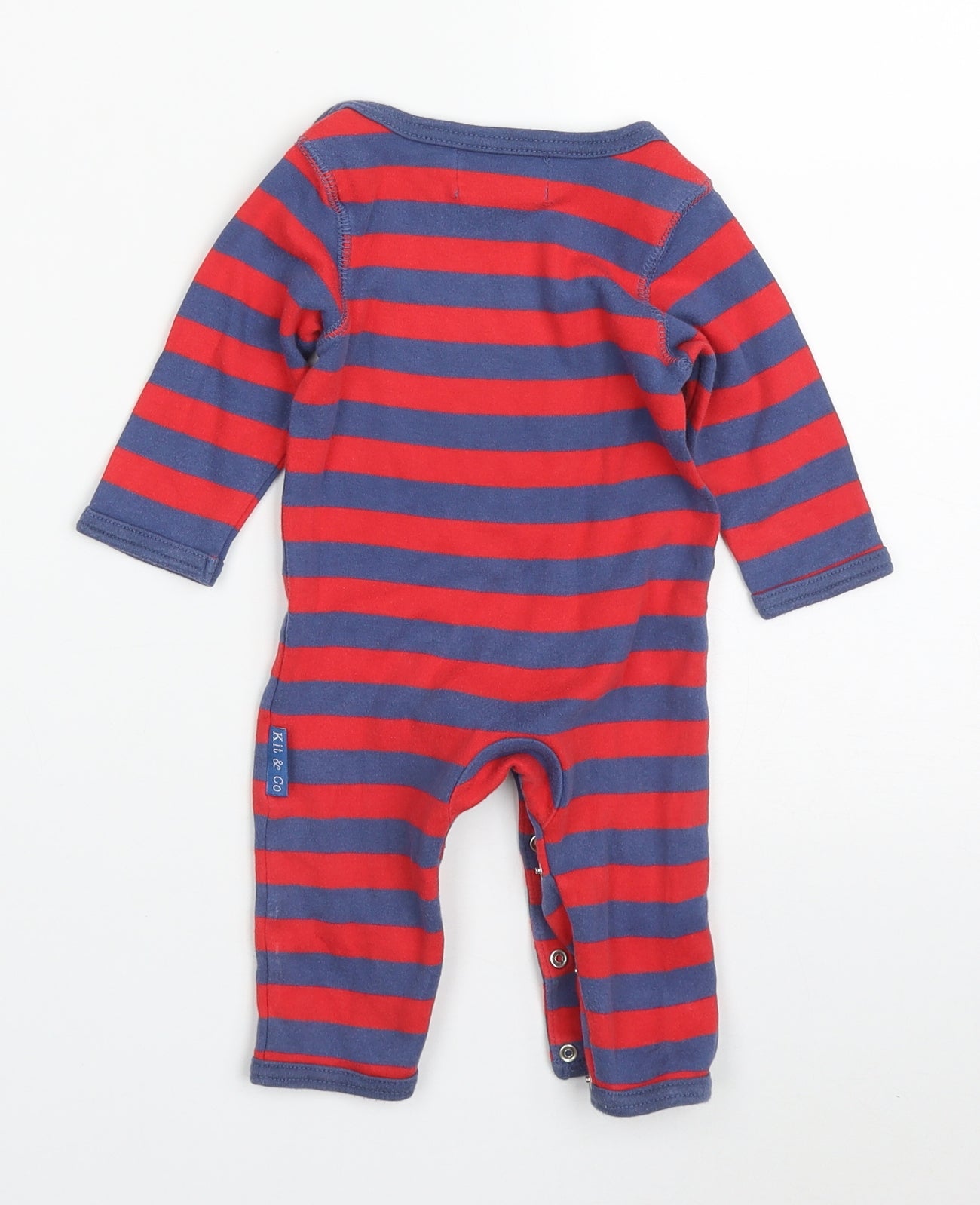 Kit & Co Boys Red Striped Cotton Cami One Piece Size 3-6 Months  Button