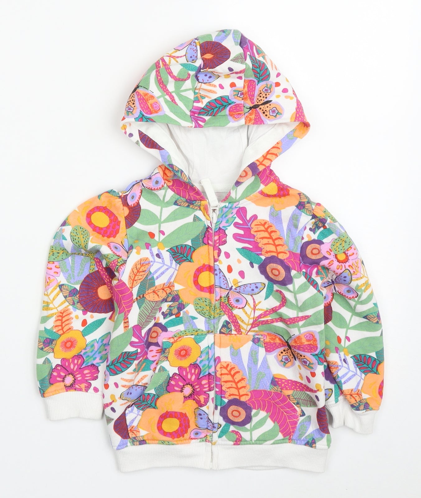 NEXT Girls Multicoloured Floral  Jacket  Size 18-24 Months   Zip