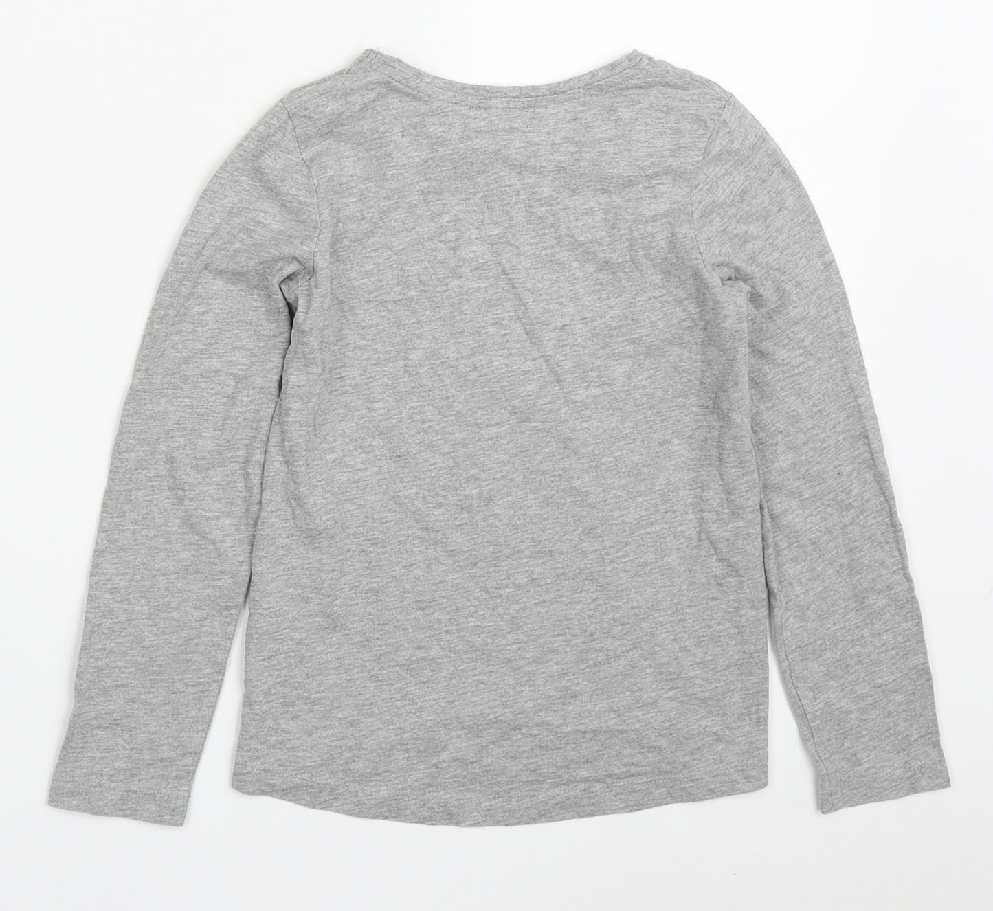 TU Girls Grey  Cotton Basic T-Shirt Size 8 Years Round Neck Pullover - Fa Boo! Lous