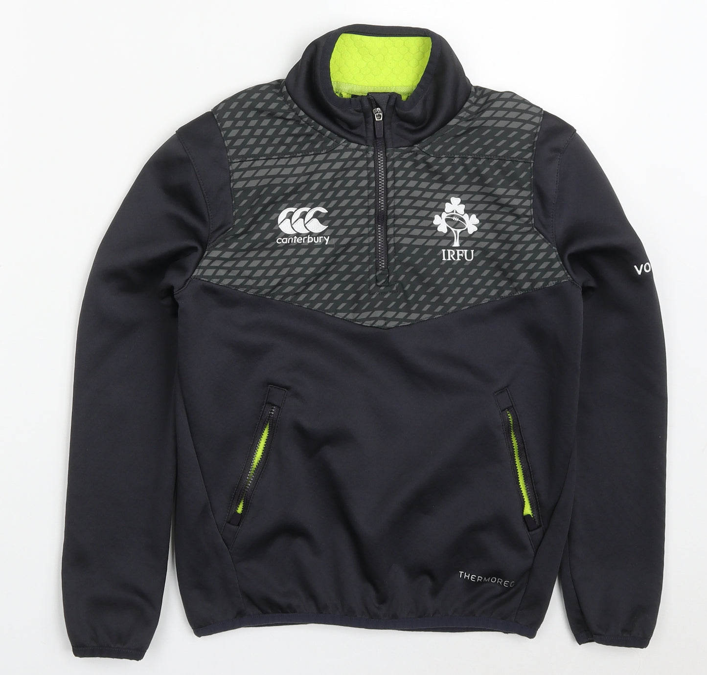Canterbury Boys Grey Geometric Polyester Pullover Sweatshirt Size 8 Years  Zip - IRFU